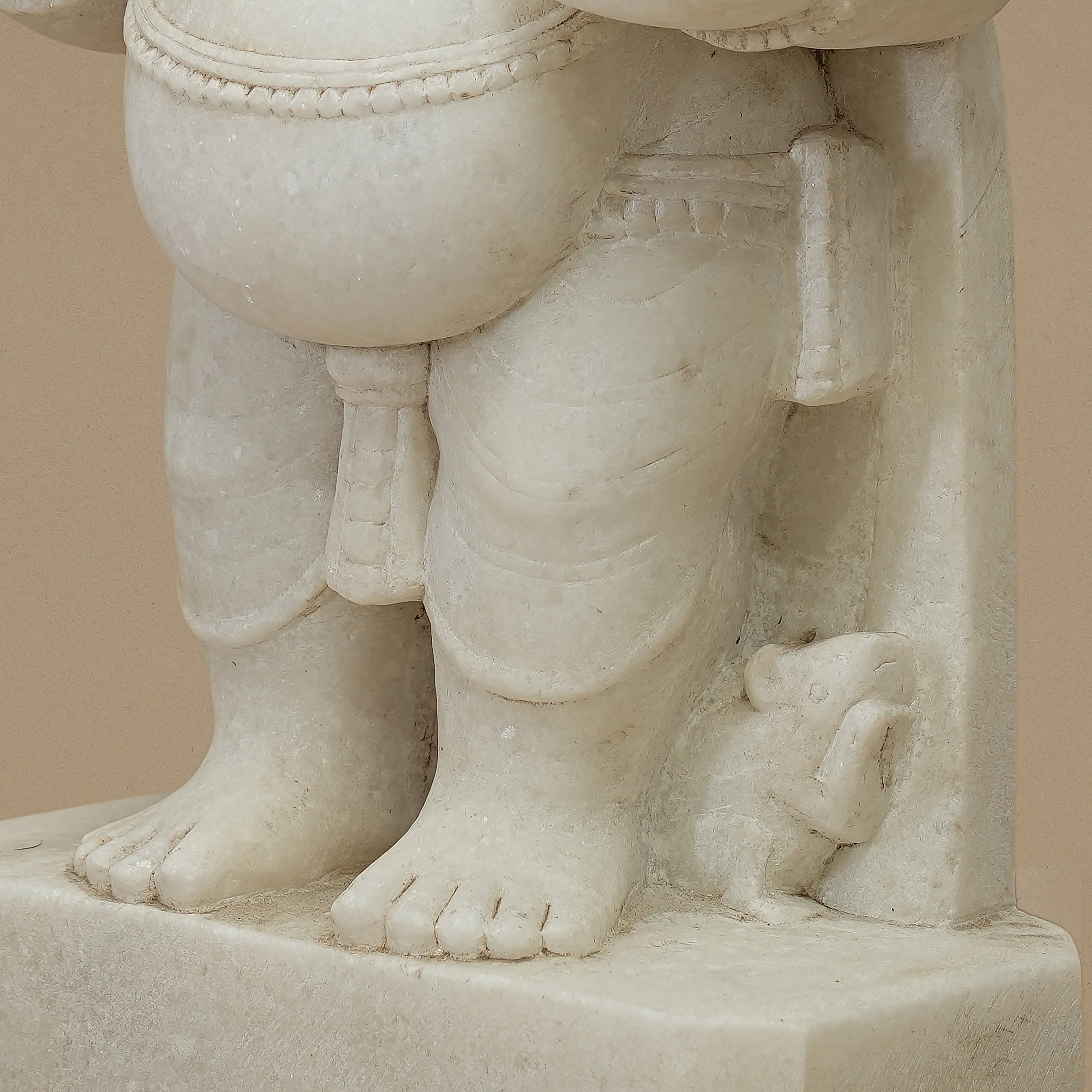 15" Lord Ganesha Statue | Handcrafted from White Marble