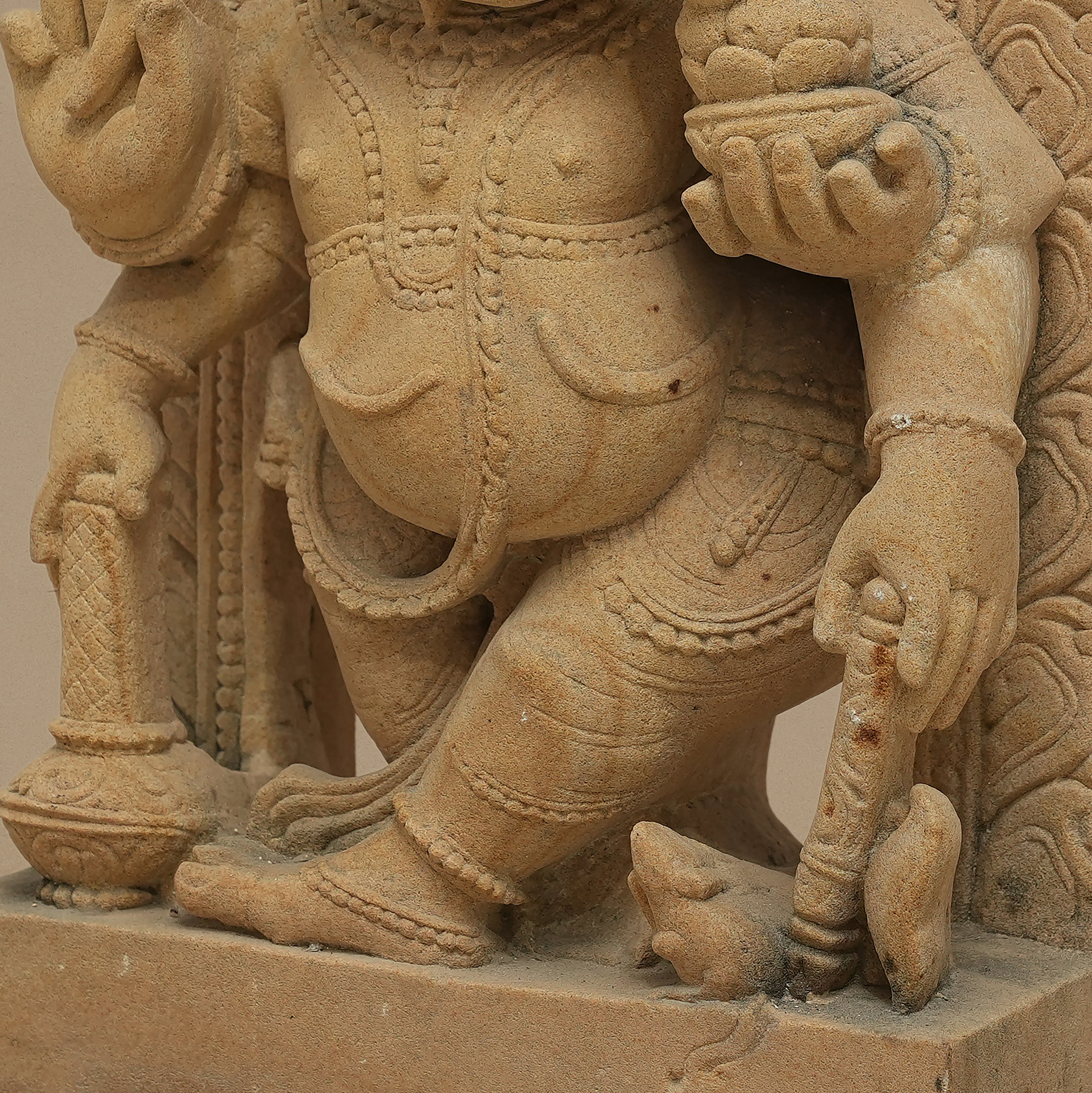15" Lord Ganesha Statue | Handcrafted from Yellow Sandstone