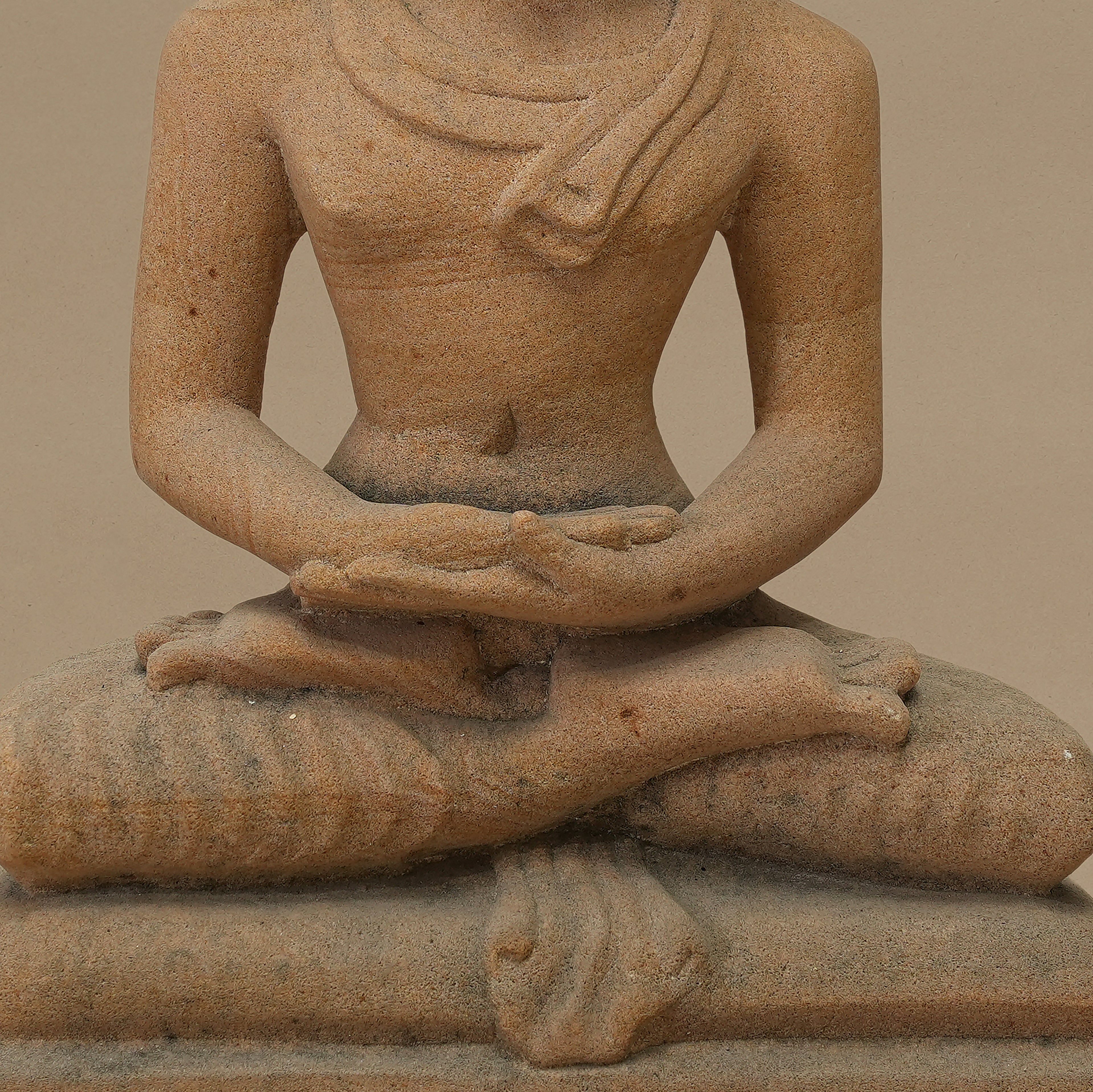 11.5" Lord Buddha Statue | Handcrafted from Yellow Sandstone