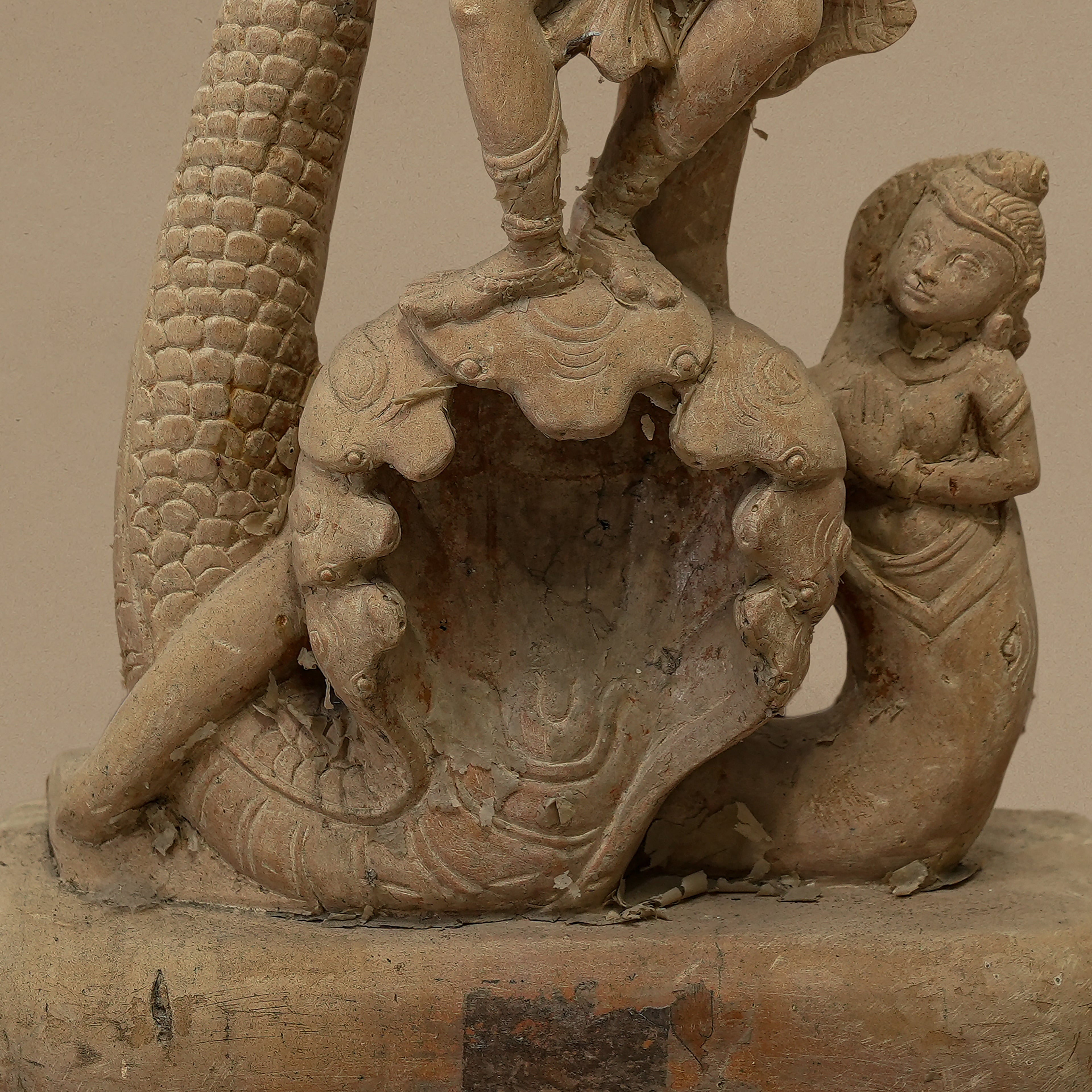 15" Lord Krishna Statue | Handcrafted from Yellow Sandstone