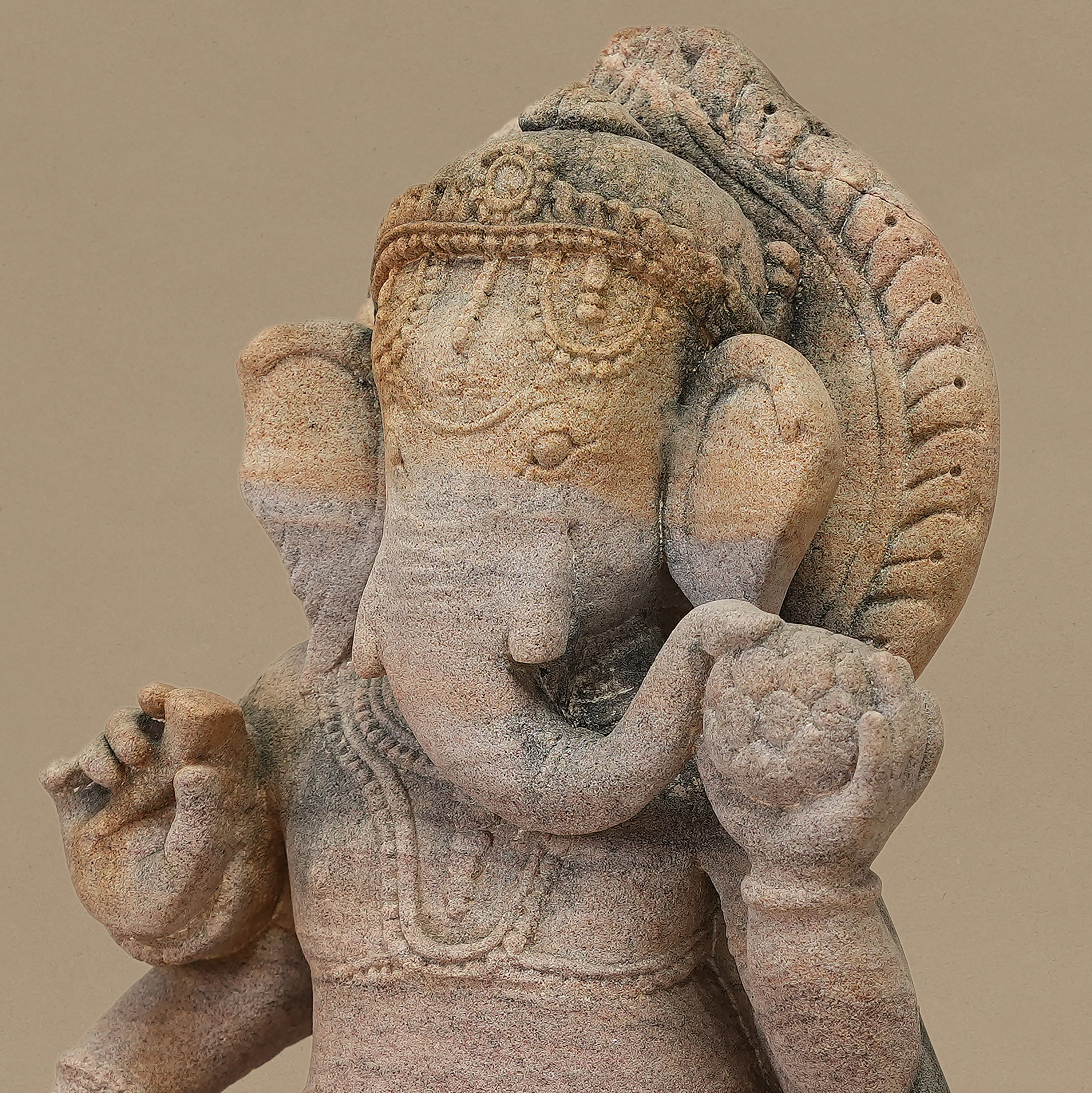 12.5" Lord Ganesha Statue | Handcrafted from Yellow Sandstone