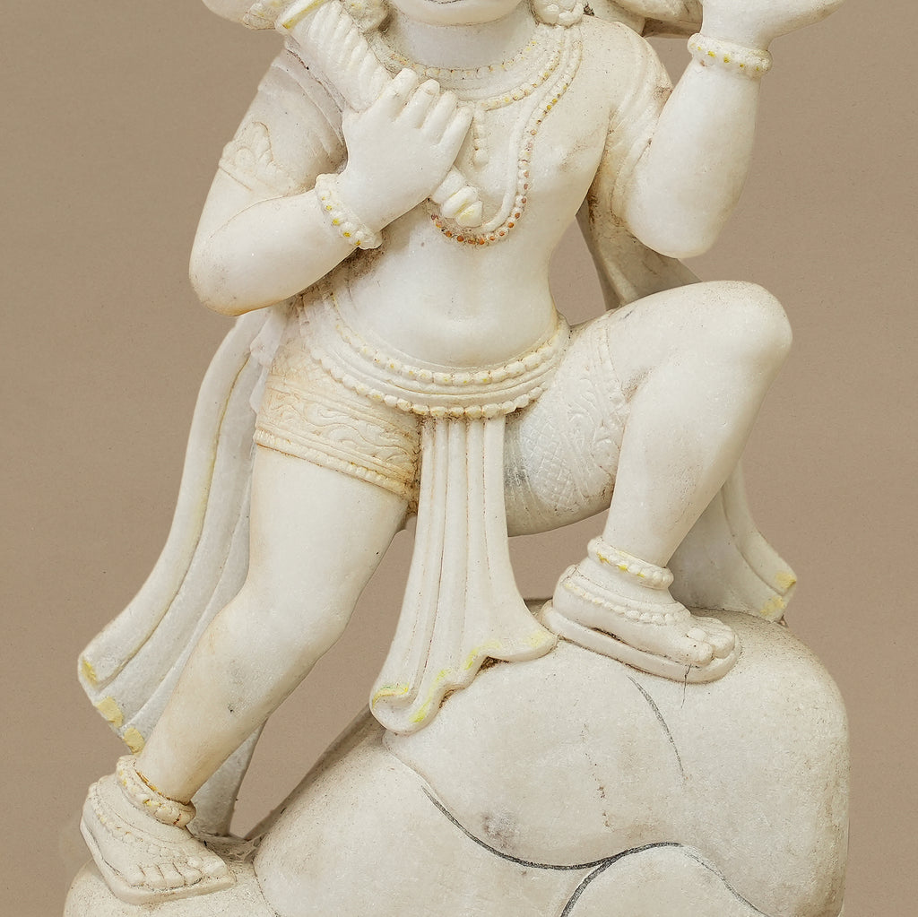 12.5" Lord Hanuman Statue | Handcrafted from White Marble
