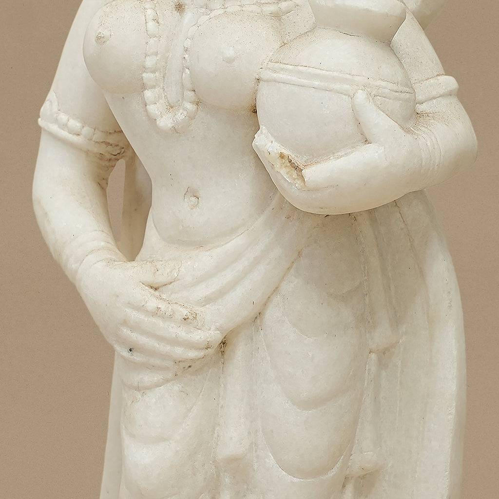 16" Divine Female Statue | Handcrafted from White Marble