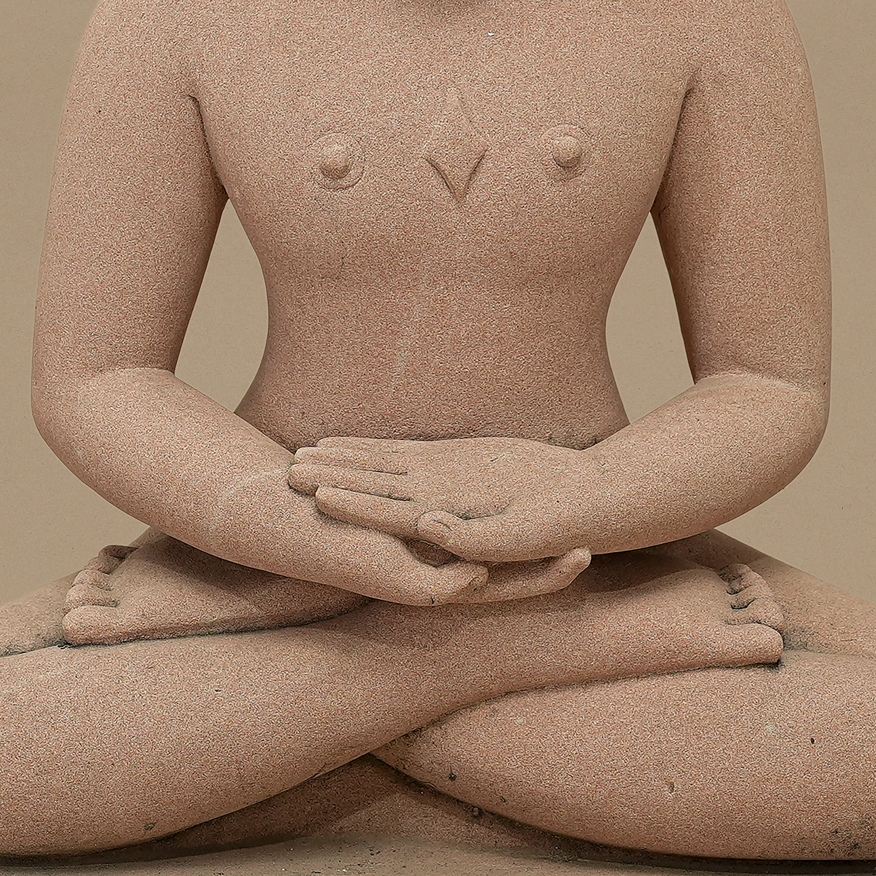 17.5" Bhagwan Parshwanath Jain Tirthankara Statue | Handcrafted from Pink Sandstone