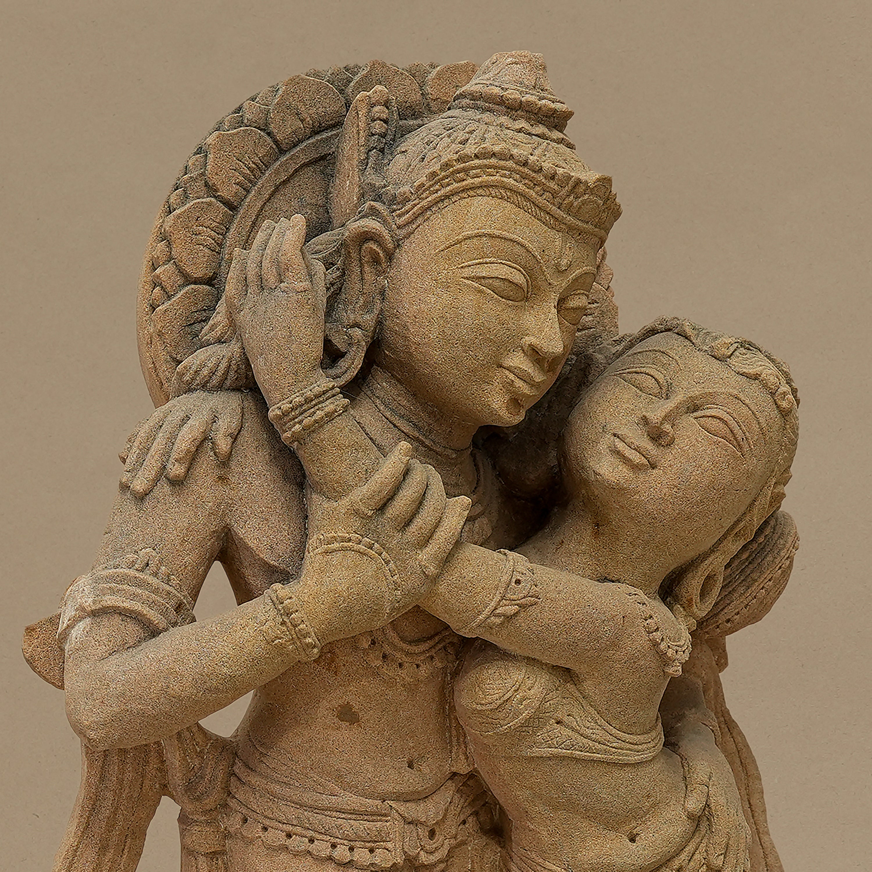 23" Divine Couple Statue | Handcrafted from Yellow Sandstone
