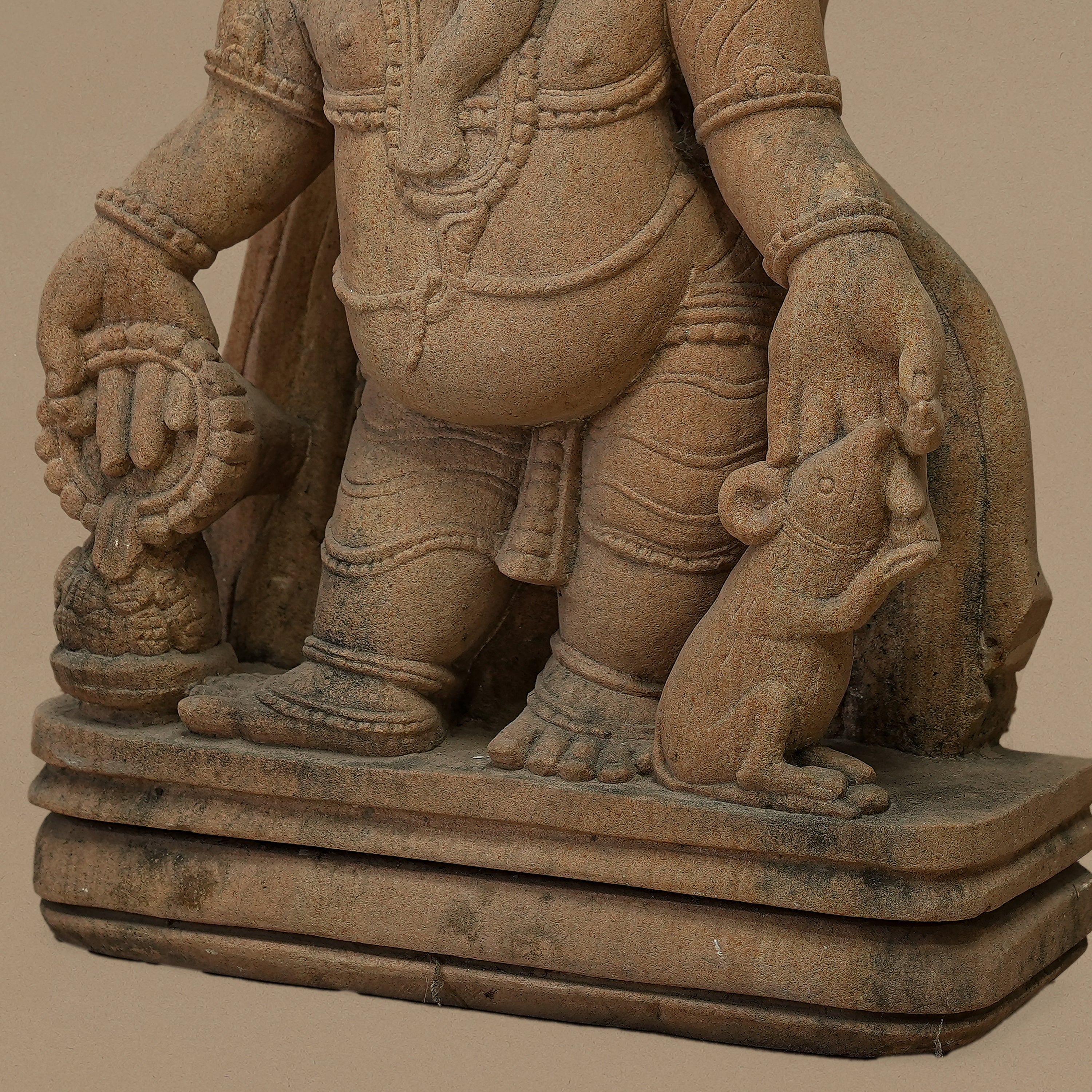 15" Lord Ganesha Statue | Handcrafted from Yellow Sandstone
