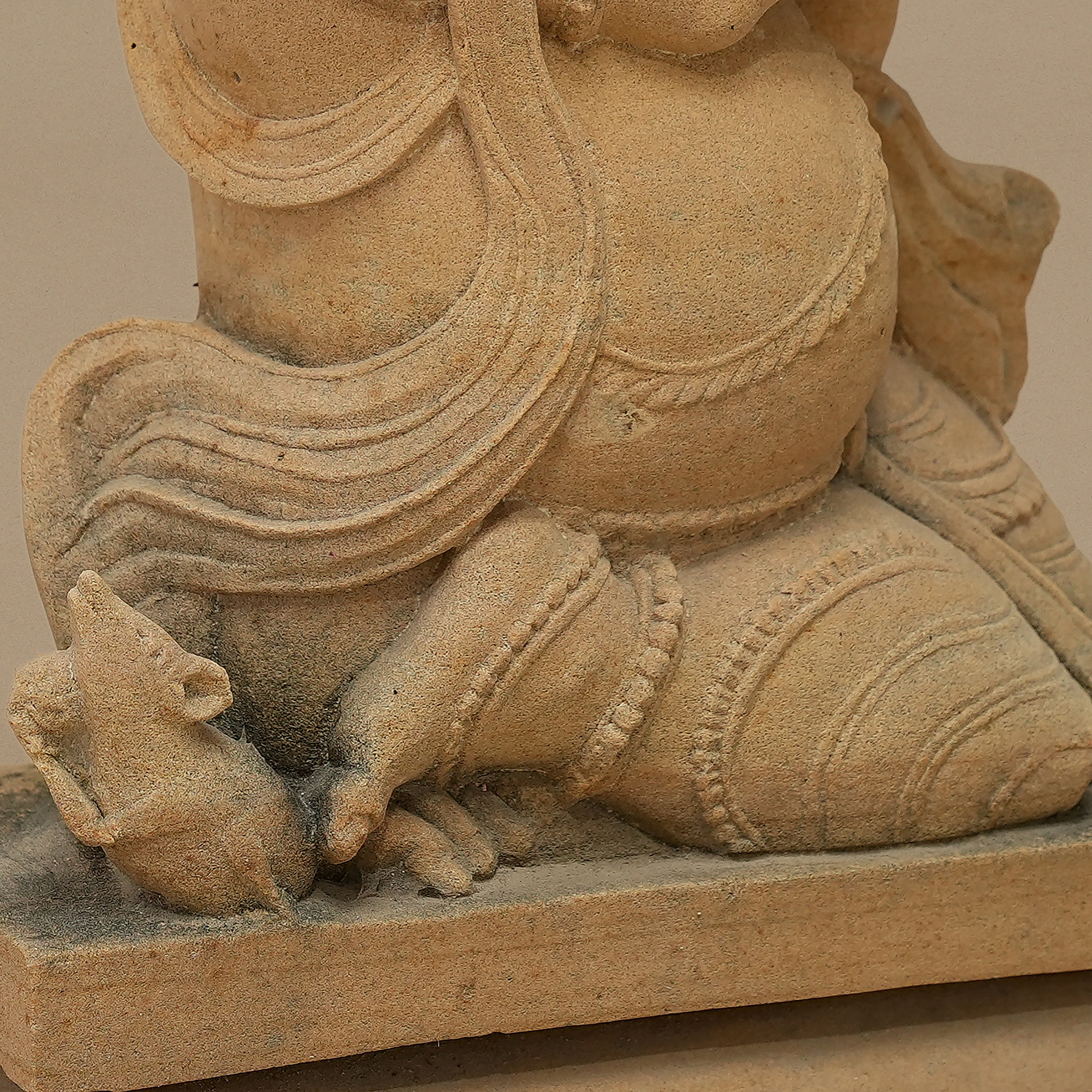 13" Lord Ganesha Statue | Handcrafted from Yellow Sandstone