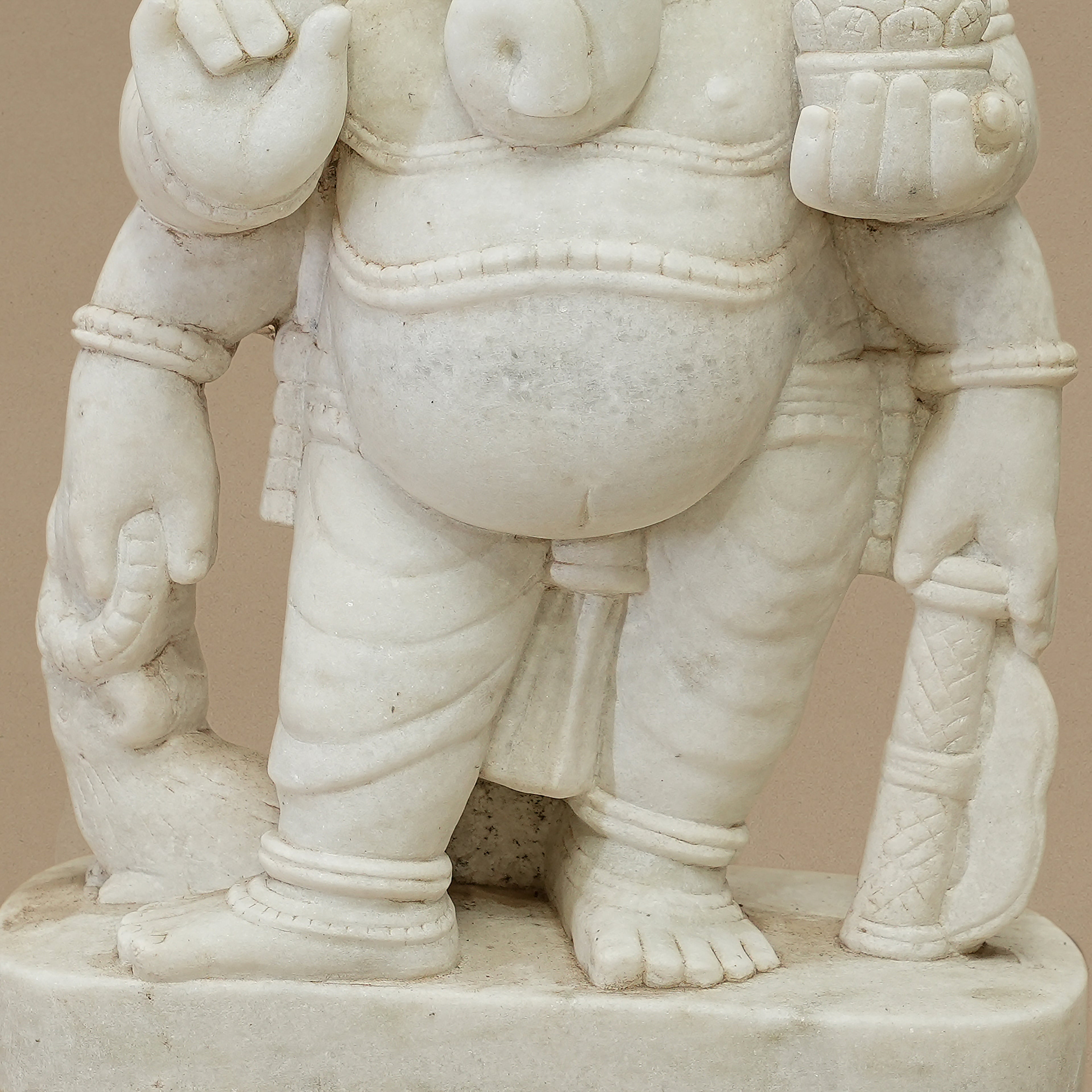 18" Standing Lord Ganesha Statue | Handcrafted from White Marble