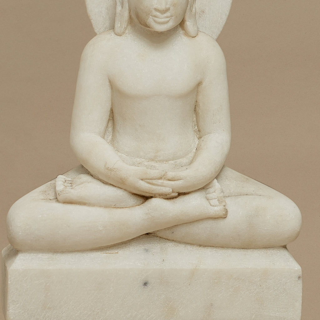 09" Meditative Lord Buddha Statue | Handcrafted from White Marble