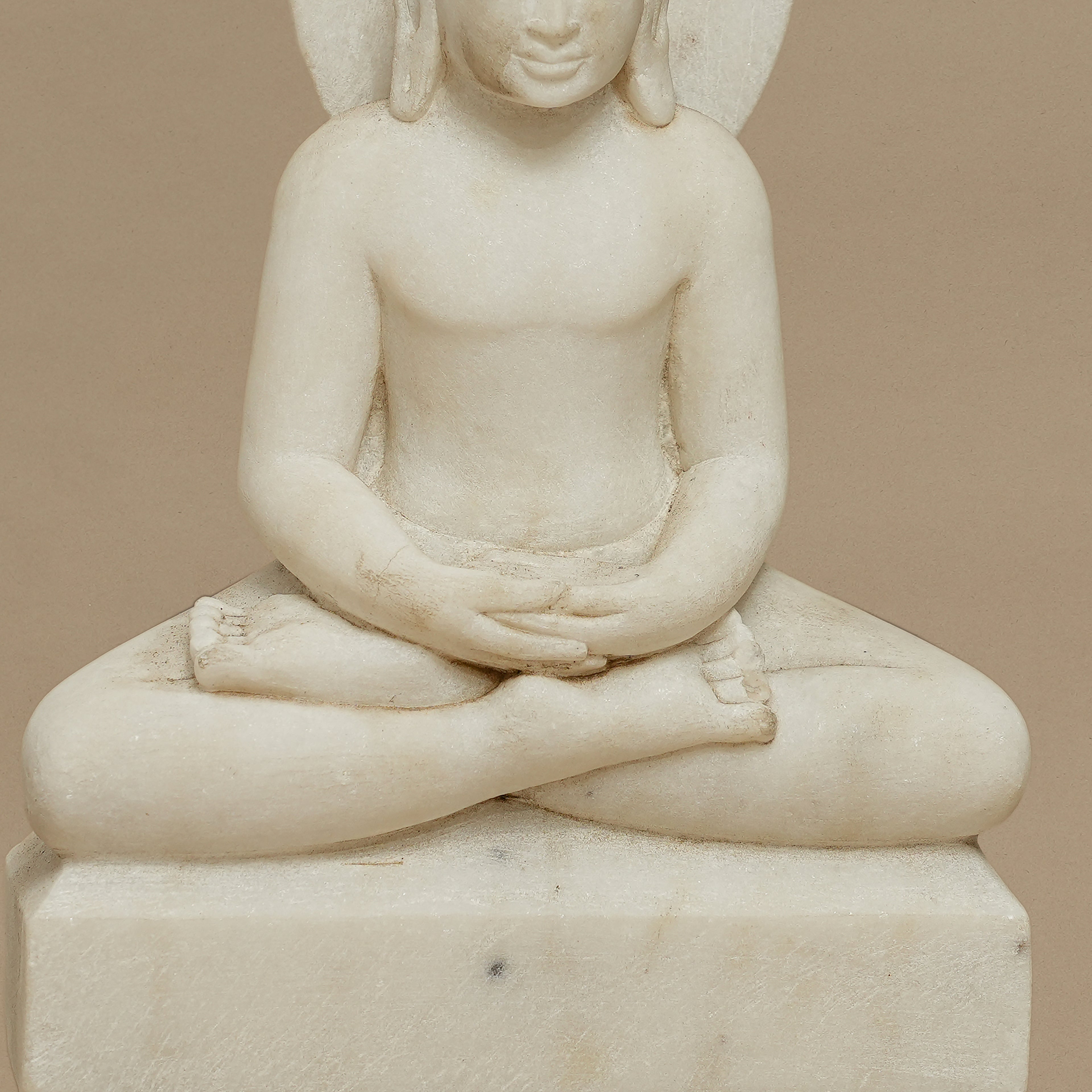 09" Meditative Lord Buddha Statue | Handcrafted from White Marble