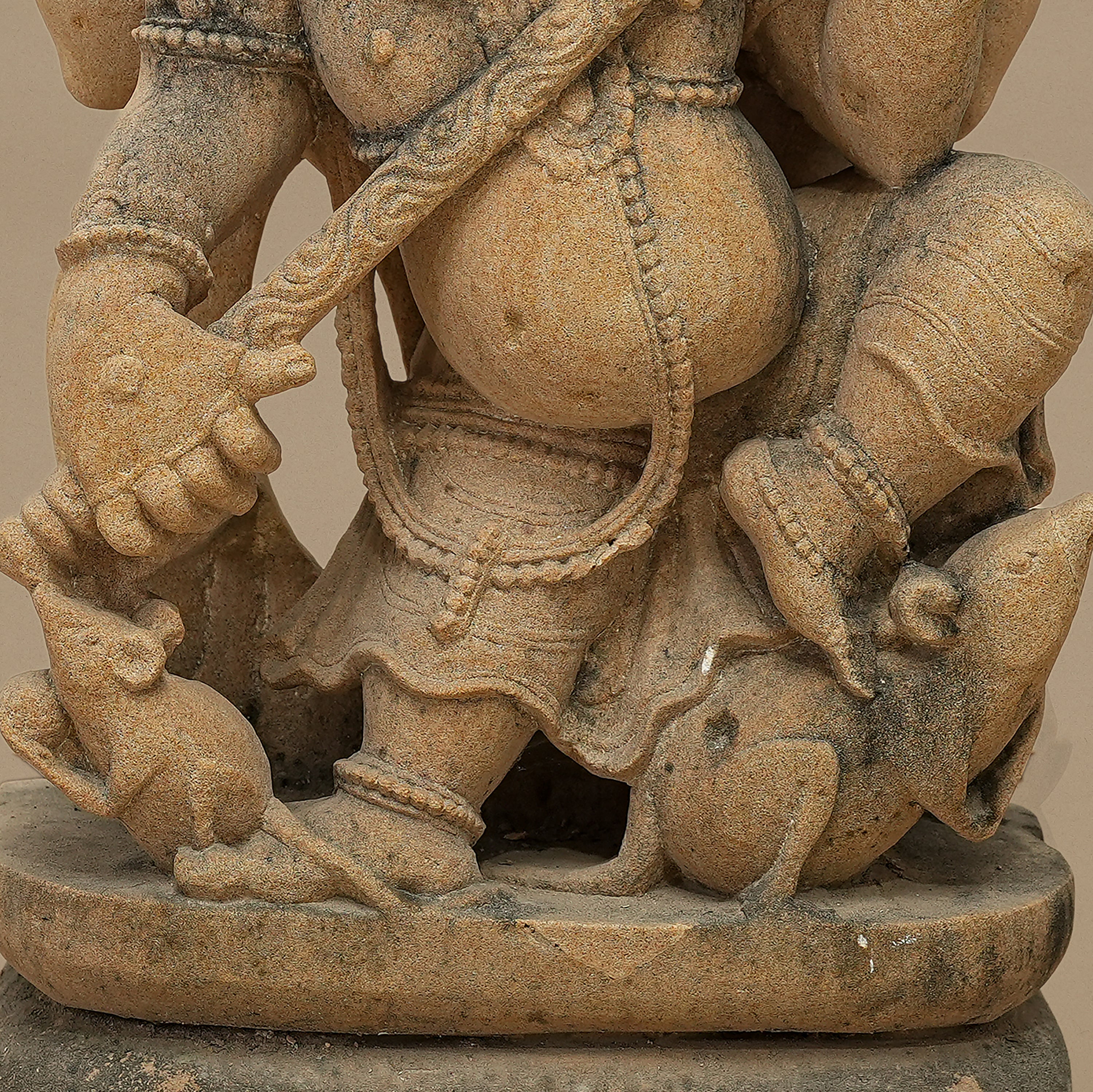 15" Lord Ganesha Statue | Handcrafted from Yellow Sandstone